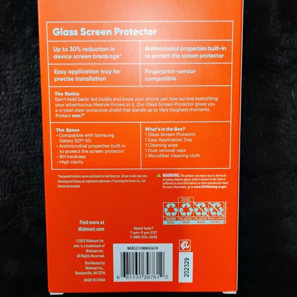 protect onn. Samsung Galaxy S21 5G Screen Protector (286,287) - Picture 2 of 2